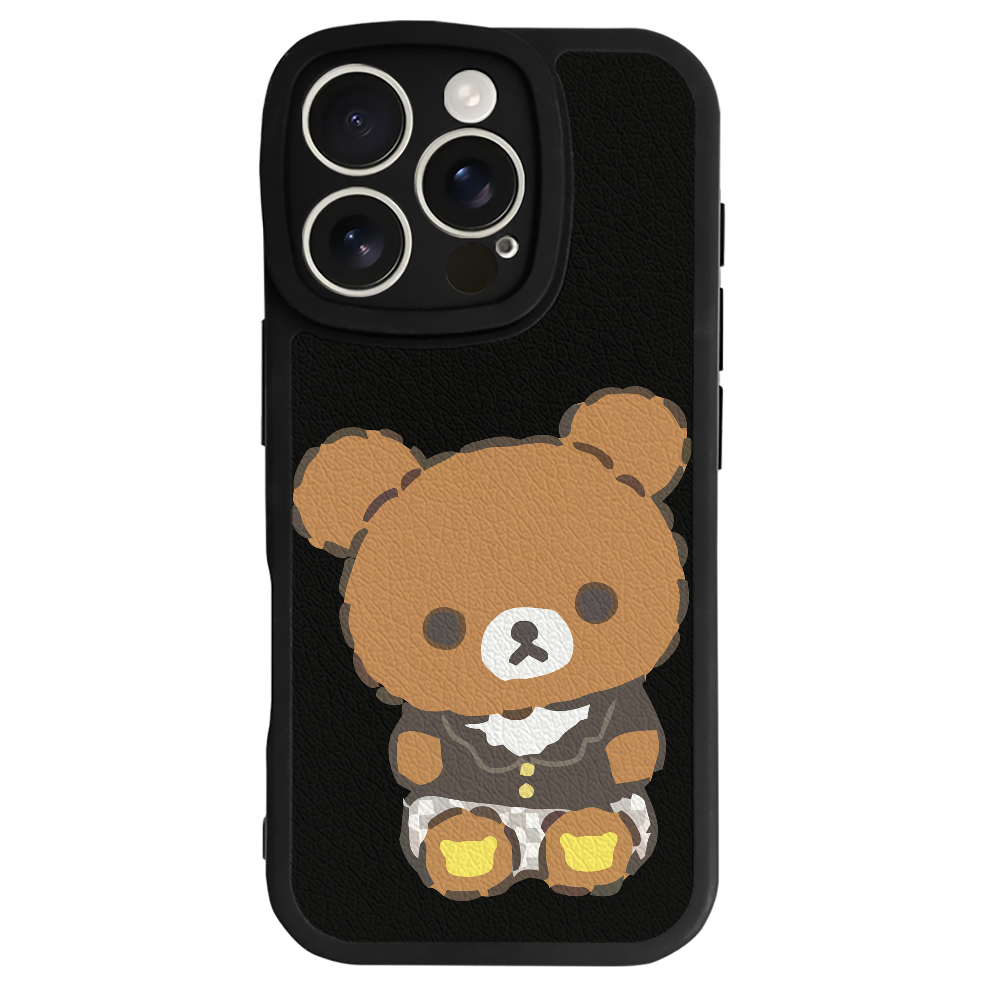 （画像用） リラックマ リラックマ キイロイトリ Rilakkuma Korilakkuma Kiiroitori 【iPhone 16シリーズ対応】シリコンスマホケース（レザー調） 材質：シリコン